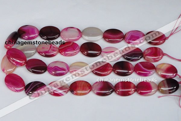 CAG1177 15.5 inches 18*25mm oval line agate gemstone beads