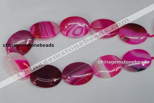 CAG1179 15.5 inches 30*40mm oval line agate gemstone beads