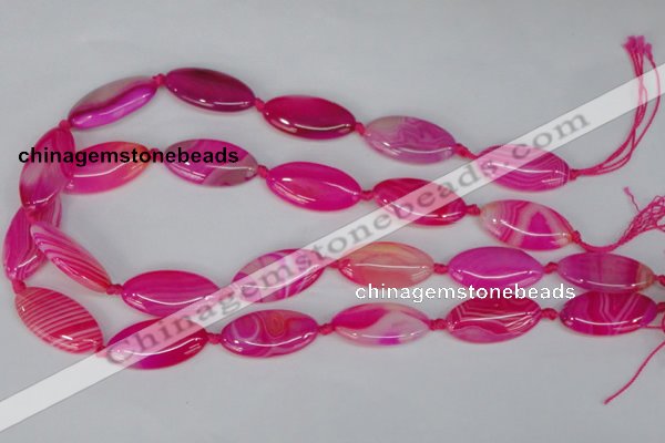 CAG1181 15.5 inches 15*30mm marquise line agate gemstone beads