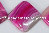 CAG1184 15.5 inches 35*35mm diamond line agate gemstone beads