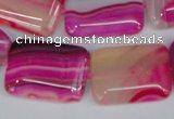 CAG1185 15.5 inches 18*25mm rectangle line agate gemstone beads