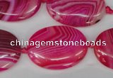 CAG1187 15.5 inches 22*30mm oval line agate gemstone beads