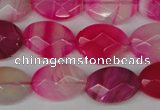 CAG1191 15.5 inches 13*18mm faceted oval line agate gemstone beads