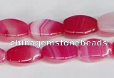 CAG1193 15.5 inches 8*16mm tetrahedron line agate gemstone beads