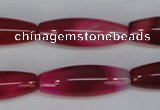 CAG1195 15.5 inches 10*30mm rice line agate gemstone beads