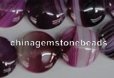 CAG1200 15.5 inches 20mm flat round line agate gemstone beads