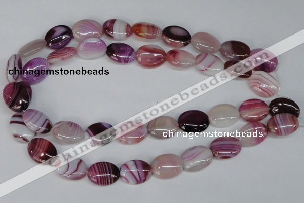 CAG1201 15.5 inches 15*20mm oval line agate gemstone beads