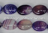 CAG1205 15.5 inches 10*14mm oval line agate gemstone beads