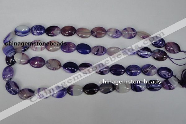 CAG1206 15.5 inches 12*16mm oval line agate gemstone beads