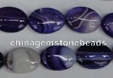 CAG1207 15.5 inches 13*18mm oval line agate gemstone beads