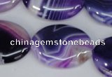 CAG1210 15.5 inches 20*30mm oval line agate gemstone beads