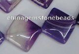 CAG1225 15.5 inches 20*20mm diamond line agate gemstone beads