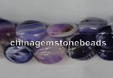 CAG1230 15.5 inches 10*14mm oval line agate gemstone beads