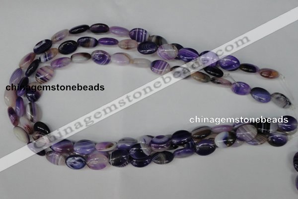 CAG1230 15.5 inches 10*14mm oval line agate gemstone beads