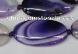 CAG1236 15.5 inches 20*40mm oval line agate gemstone beads