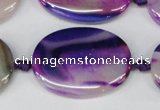 CAG1238 15.5 inches 25*35mm oval line agate gemstone beads