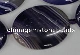 CAG1239 15.5 inches 30*40mm oval line agate gemstone beads