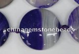 CAG1250 15.5 inches 30mm flat teardrop line agate gemstone beads