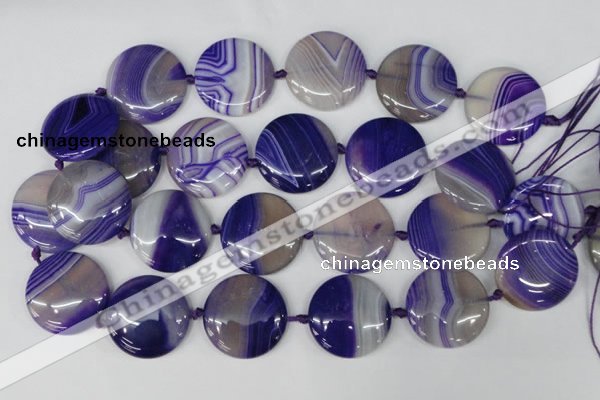 CAG1250 15.5 inches 30mm flat teardrop line agate gemstone beads