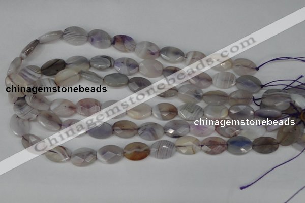 CAG1255 15.5 inches 13*18mm faceted oval line agate gemstone beads