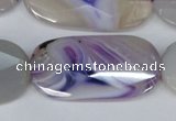 CAG1260 15.5 inches 20*40mm faceted oval line agate gemstone beads