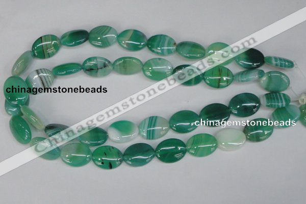 CAG1265 15.5 inches 13*18mm oval line agate gemstone beads