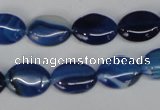 CAG1272 15.5 inches 10*14mm oval line agate gemstone beads