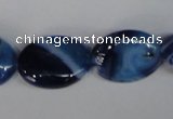 CAG1275 15.5 inches 15*20mm oval line agate gemstone beads