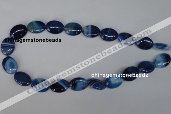 CAG1275 15.5 inches 15*20mm oval line agate gemstone beads