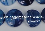 CAG1278 15.5 inches 20mm flat round line agate gemstone beads