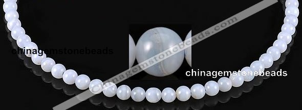 CAG128 6mm smooth round blue lace agate gemstone beads wholesale