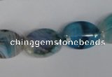 CAG1291 15.5 inches 13*18mm oval line agate gemstone beads