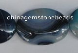 CAG1294 15.5 inches 25*35mm oval line agate gemstone beads