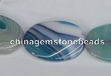 CAG1295 15.5 inches 20*30mm twisted oval line agate gemstone beads