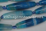 CAG1303 15.5 inches 10*38mm rice line agate gemstone beads