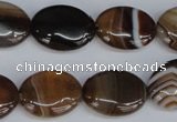 CAG1315 15.5 inches 15*20mm oval line agate gemstone beads