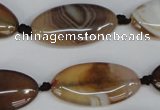 CAG1320 15.5 inches 15*30mm marquise line agate gemstone beads