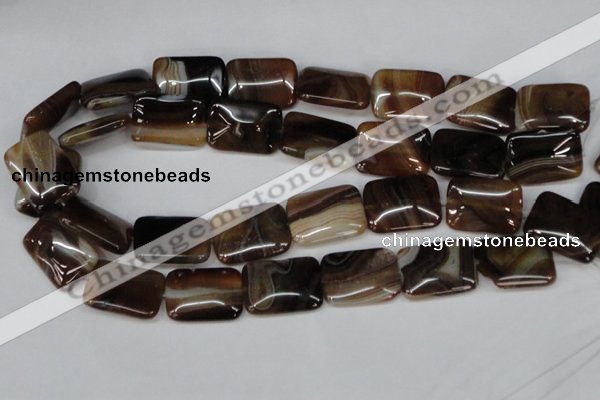 CAG1325 15.5 inches 18*25mm rectangle line agate gemstone beads