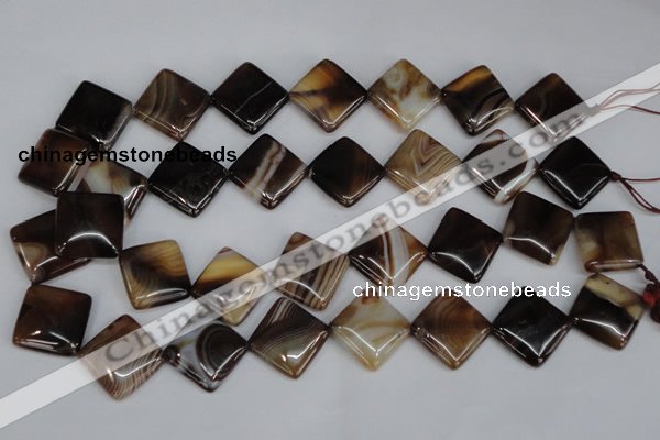 CAG1328 15.5 inches 20*20mm diamond line agate gemstone beads