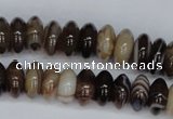 CAG1330 15.5 inches 6*12mm rondelle line agate gemstone beads