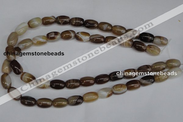 CAG1331 15.5 inches 10*15mm drum line agate gemstone beads