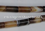 CAG1332 15.5 inches 8*16mm tube line agate gemstone beads