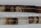 CAG1333 15.5 inches 10*14mm tube line agate gemstone beads