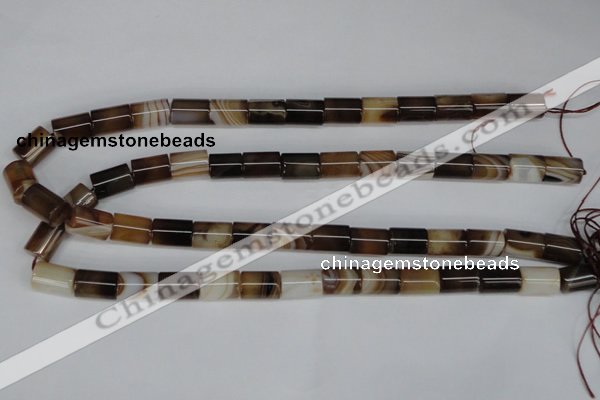 CAG1333 15.5 inches 10*14mm tube line agate gemstone beads