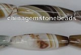 CAG1335 15.5 inches 12*40mm rice line agate gemstone beads