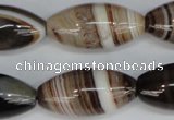 CAG1336 15.5 inches 15*30mm rice line agate gemstone beads