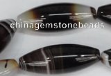 CAG1337 15.5 inches 15*40mm rice line agate gemstone beads