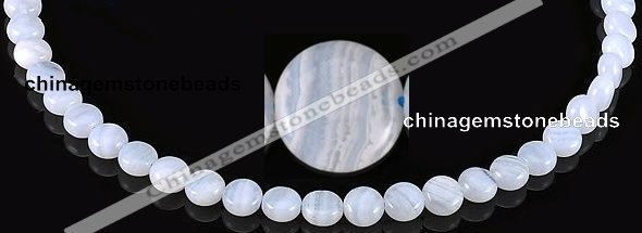 CAG134 5*8mm coin blue lace agate gemstone beads Wholesale