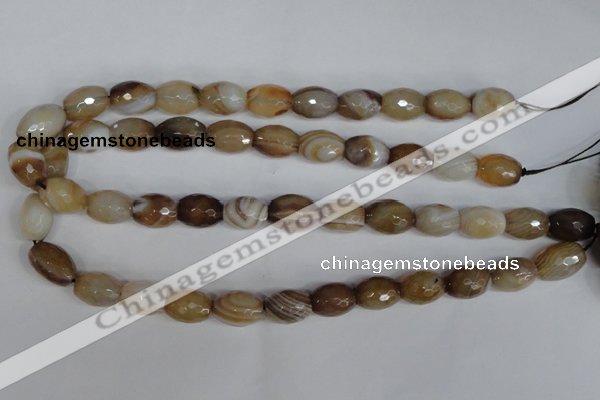 CAG1341 15.5 inches 12*16mm faceted rice line agate gemstone beads