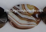 CAG1352 15.5 inches 30*40mm faceted oval line agate gemstone beads